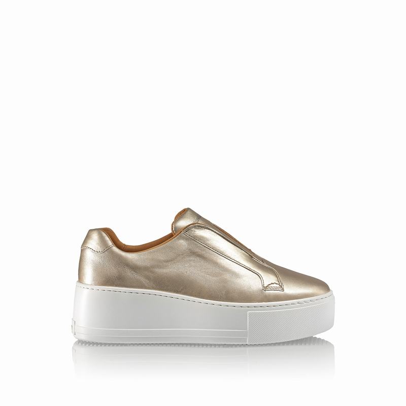 Russell and bromley 2025 gold shoes